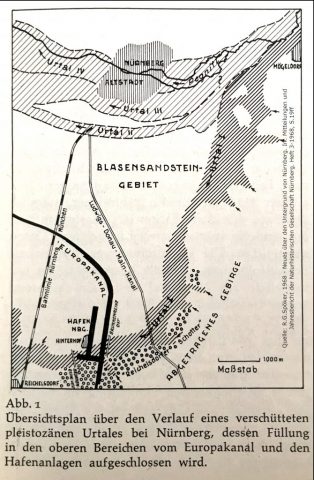 Verlauf des Urmains durch das Nürnberger Hafengelände