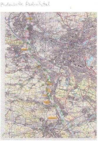 Erste Karte von Dr. M. Scholz zur Perlenkette Rednitztal