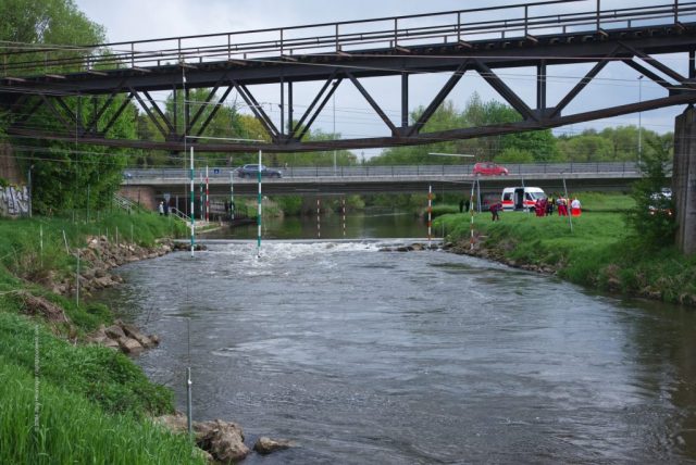 Fernabrücke, Bibertbahn, Neuwerkpegel und Kanuslalom