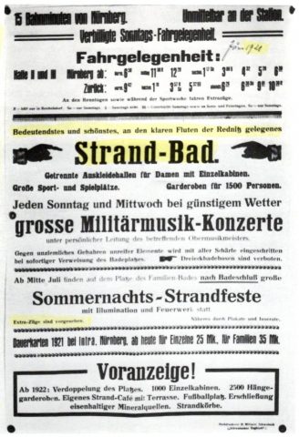 Reichelsdorfer Kellerbad-Anzeigeplakat aus dem Jahr 1921
