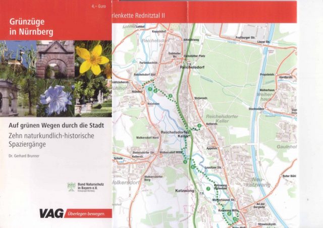 VAG-Prospekt „Grünzüge in Nürnberg“ mit einem Ausflug zur Perlenkette.
